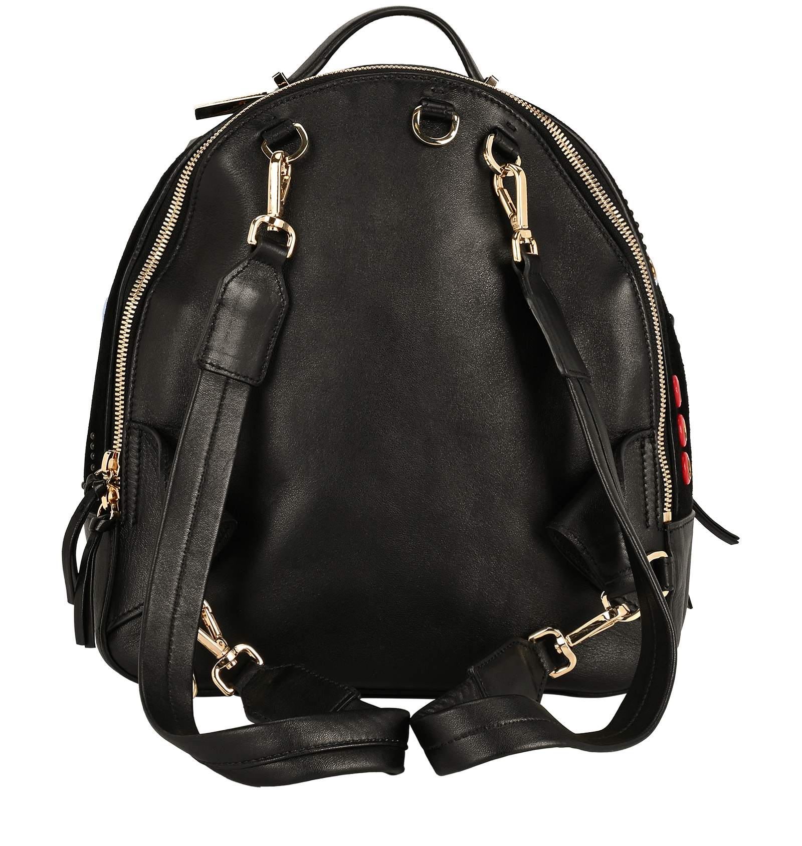 Palazzo Medusa Grommets Backpack, &pound;395, Handbags, Black, Suede, Back view